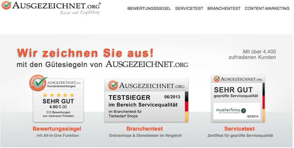 ausgezeichnet.org